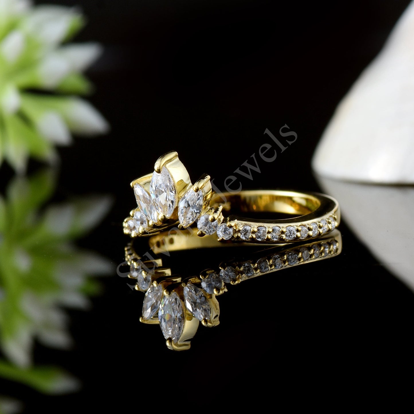 Curved Engagement Ring
