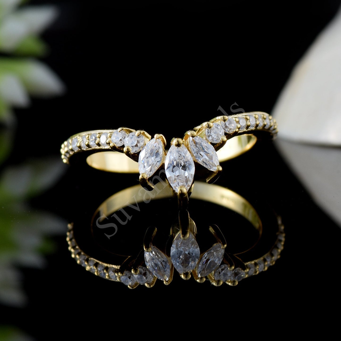 Curved Engagement Ring