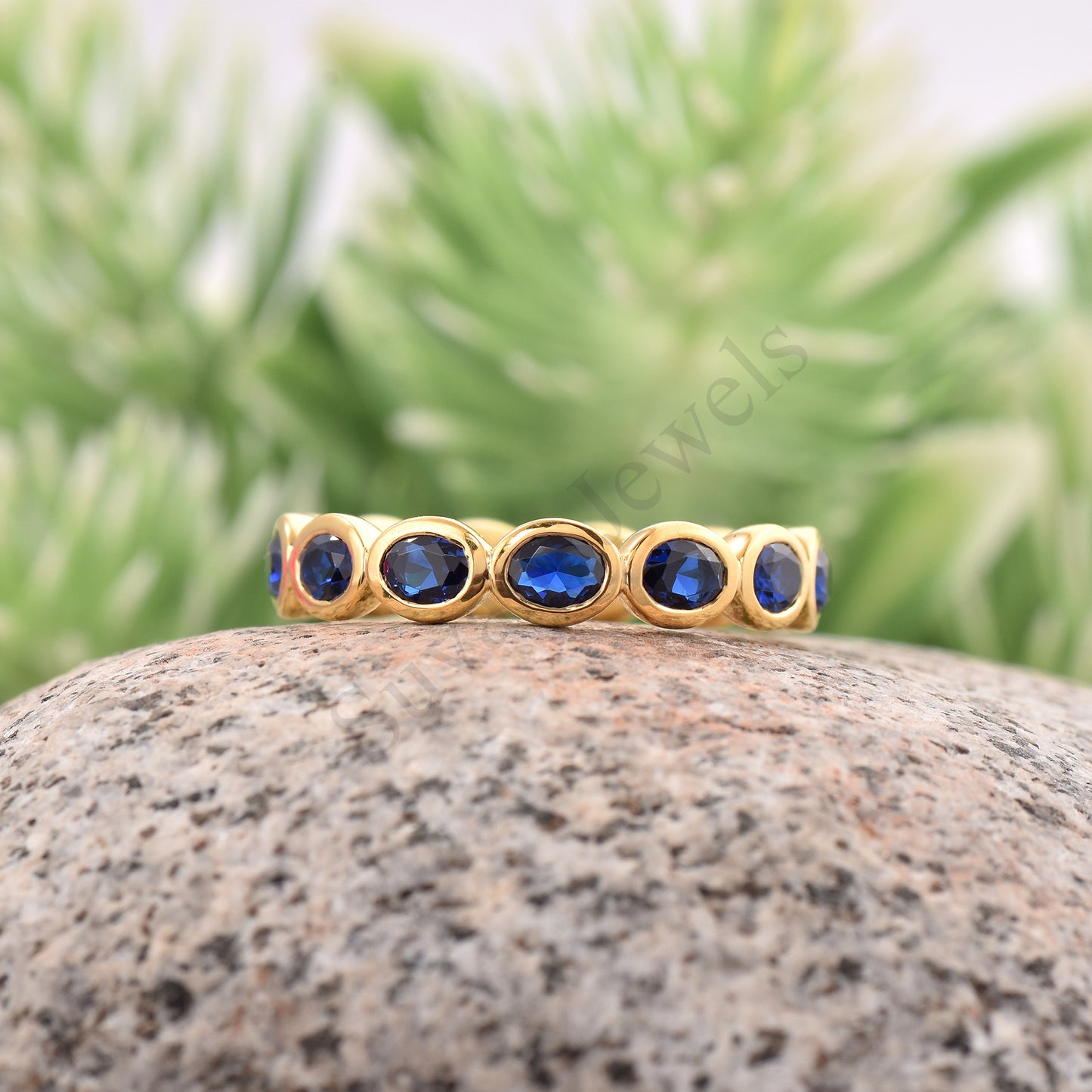 Blue Sapphire Band Full Eternity ring