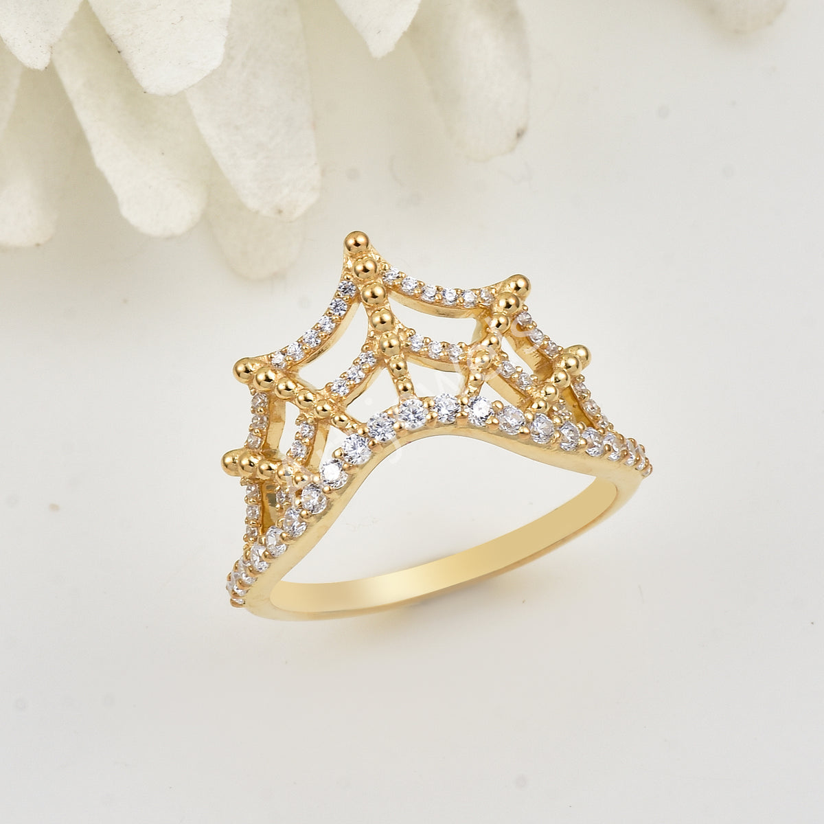 925 Sterling Silver Spider Web Ring