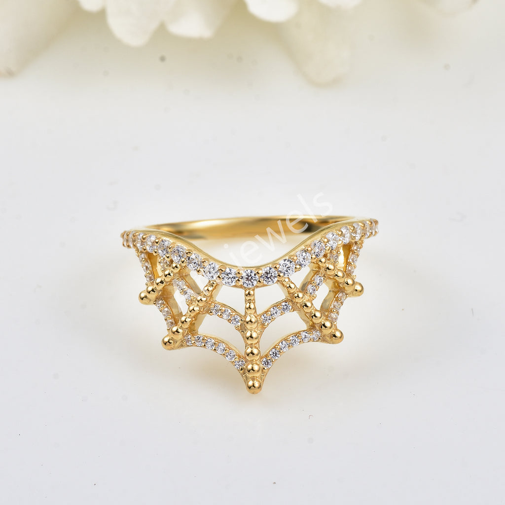 925 Sterling Silver Spider Web Ring