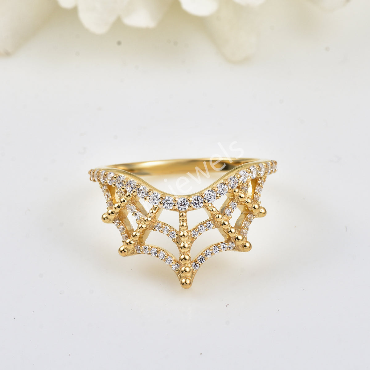 925 Sterling Silver Spider Web Ring