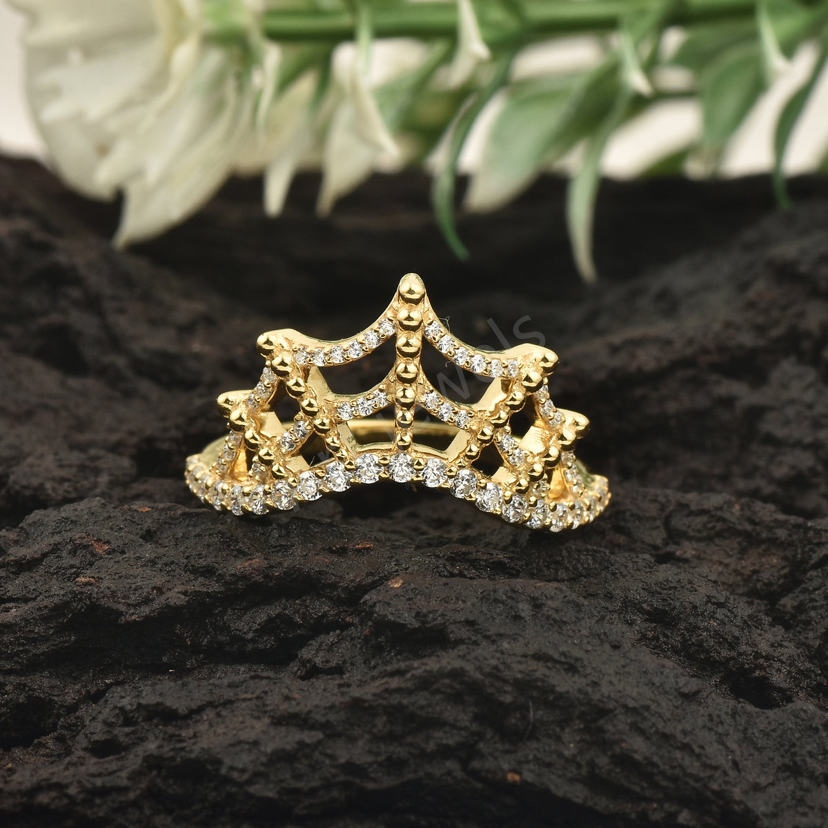 925 Sterling Silver Spider Web Ring