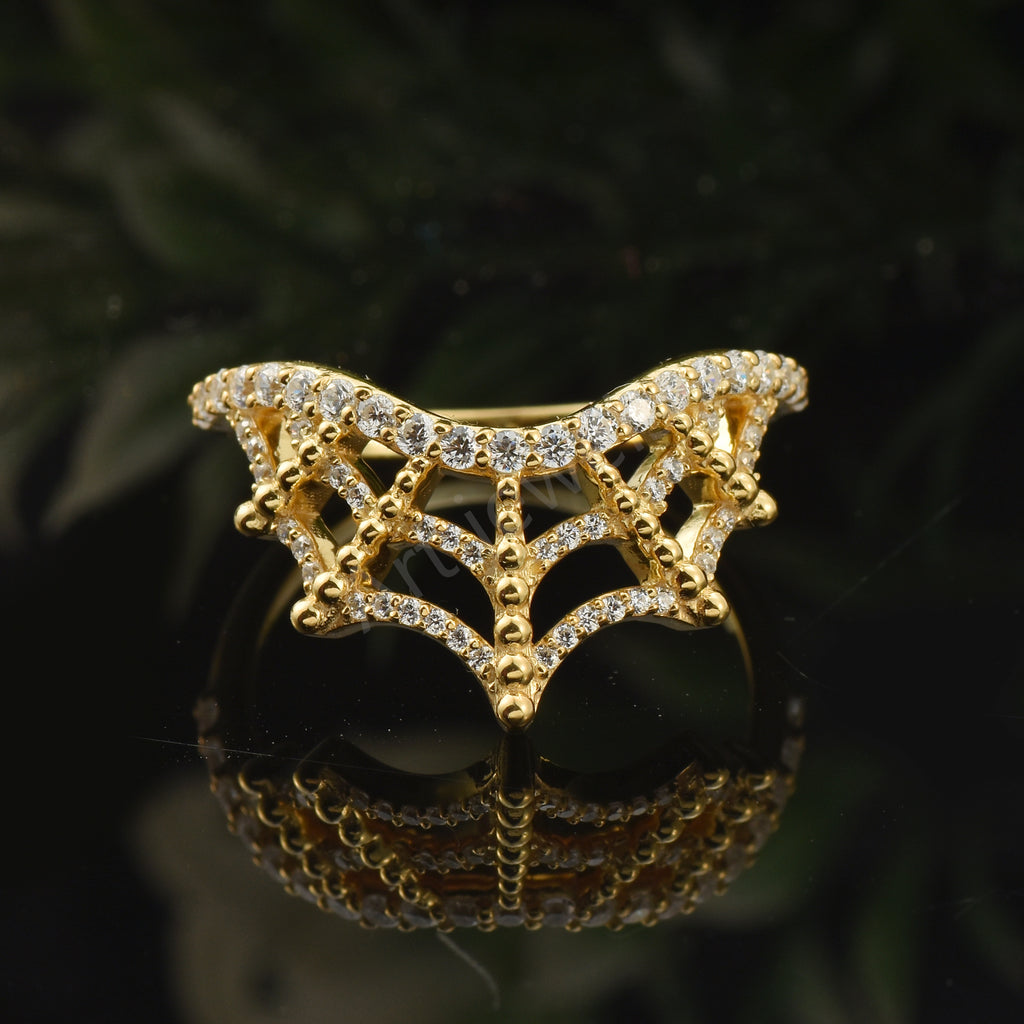 925 Sterling Silver Spider Web Ring