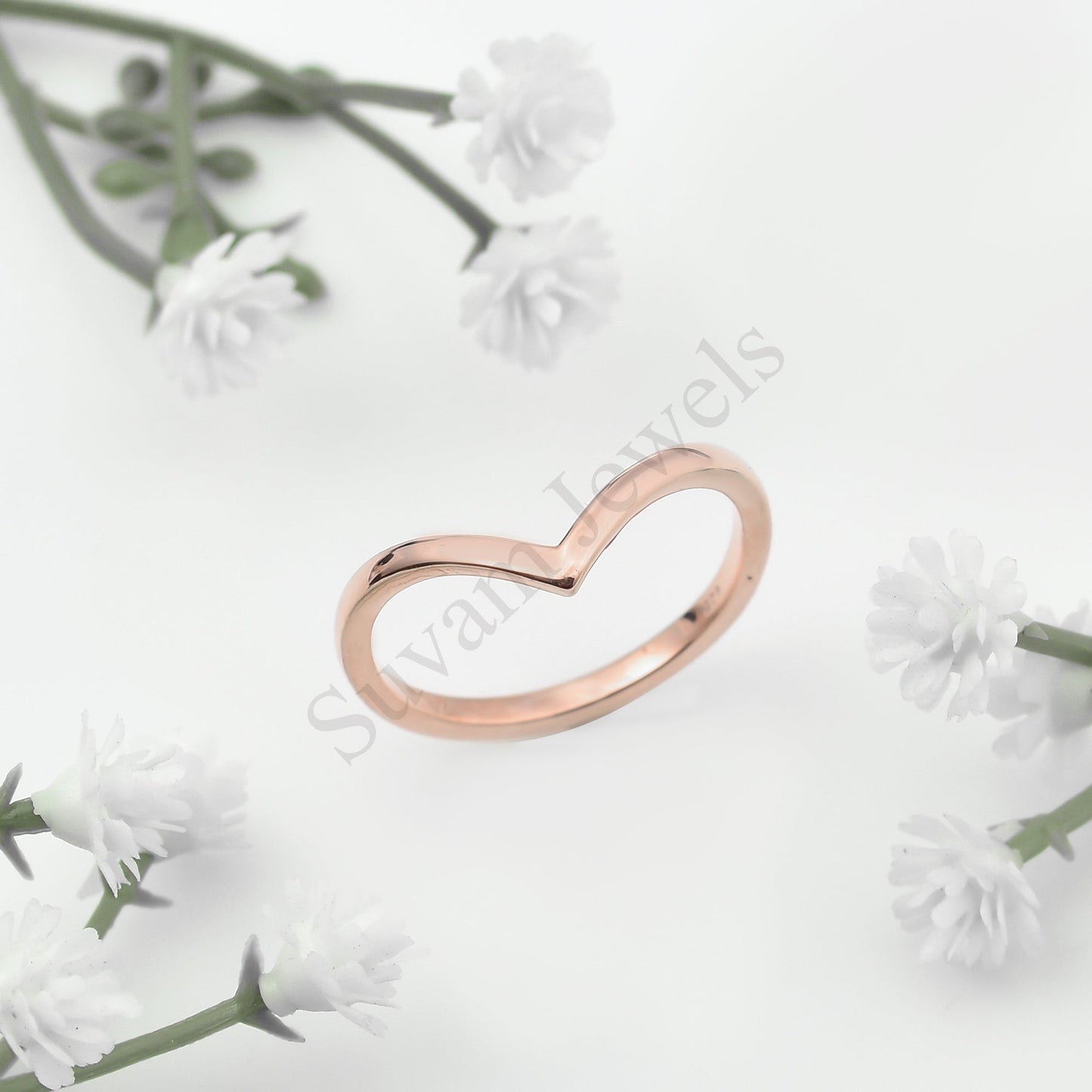 Silver V shape Ring