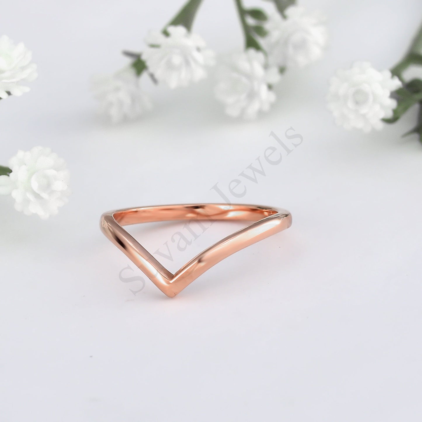 Silver V shape Ring