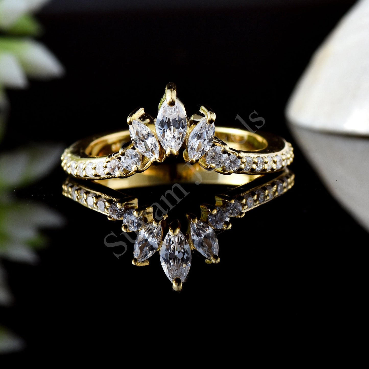 Curved Engagement Ring