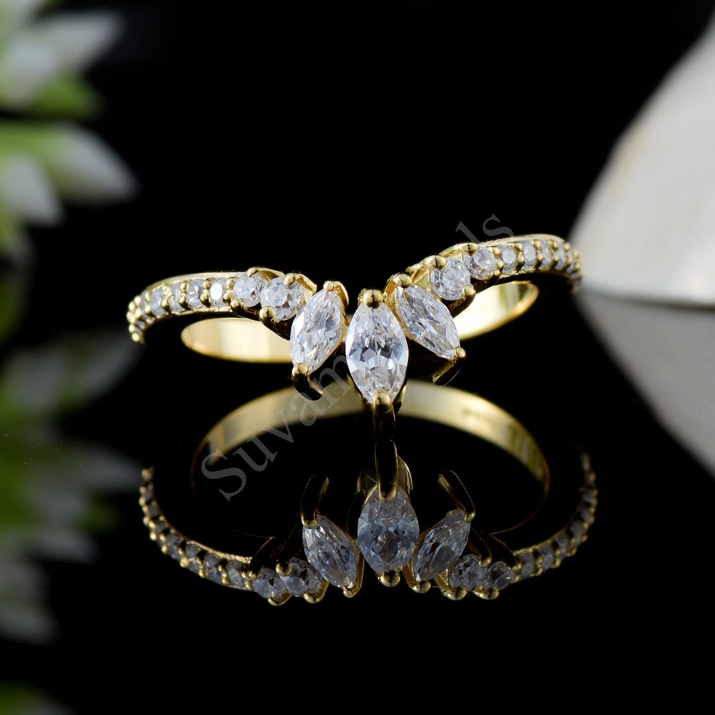 Curved Engagement Ring