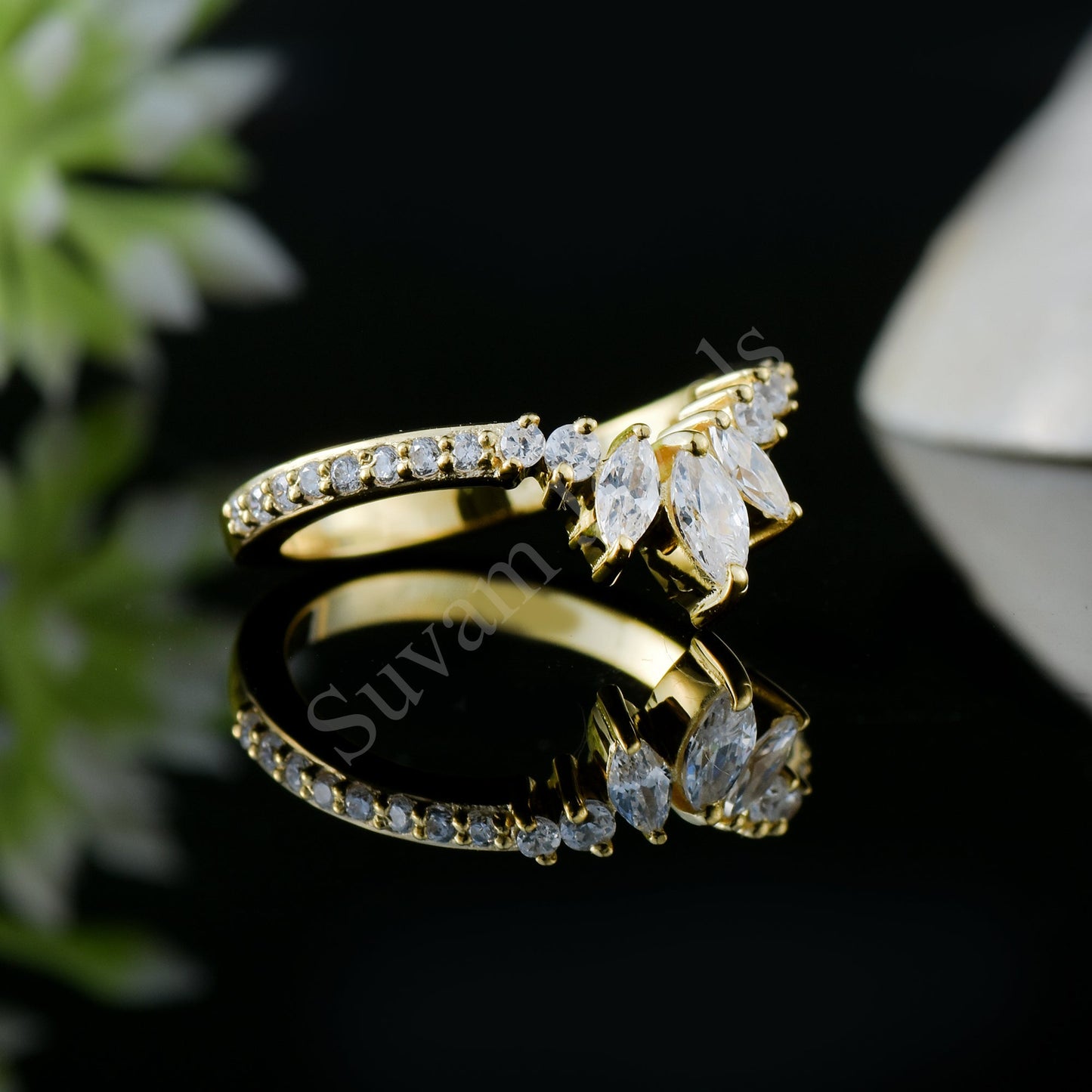 Curved Engagement Ring