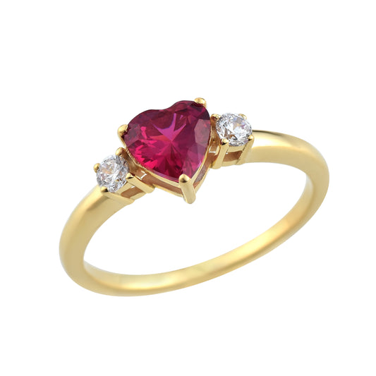 Ruby Heart Promises Ring