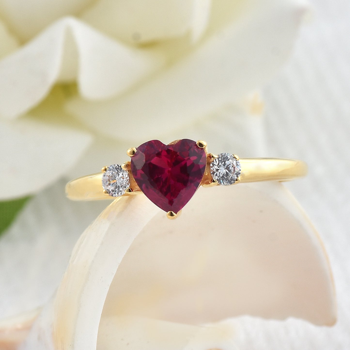 Ruby Heart Promises Ring