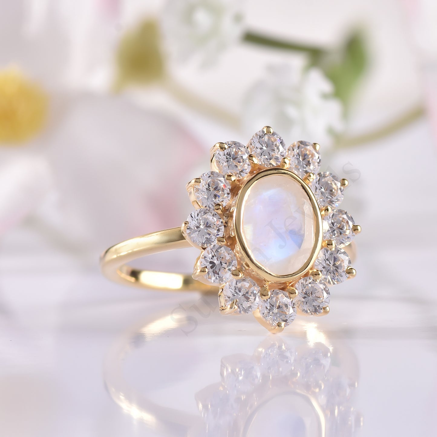 Silver Moonstone women Ring