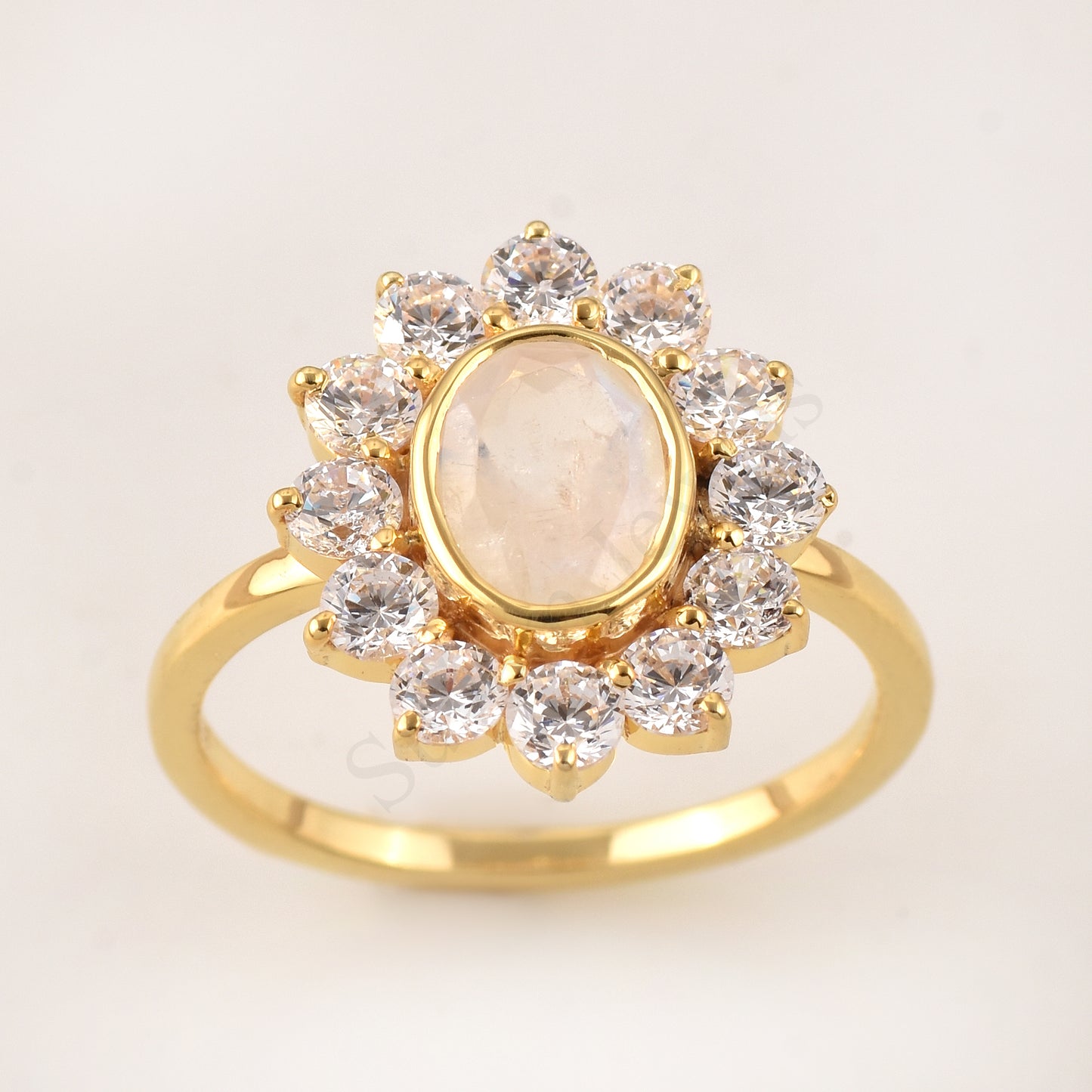 Silver Moonstone women Ring