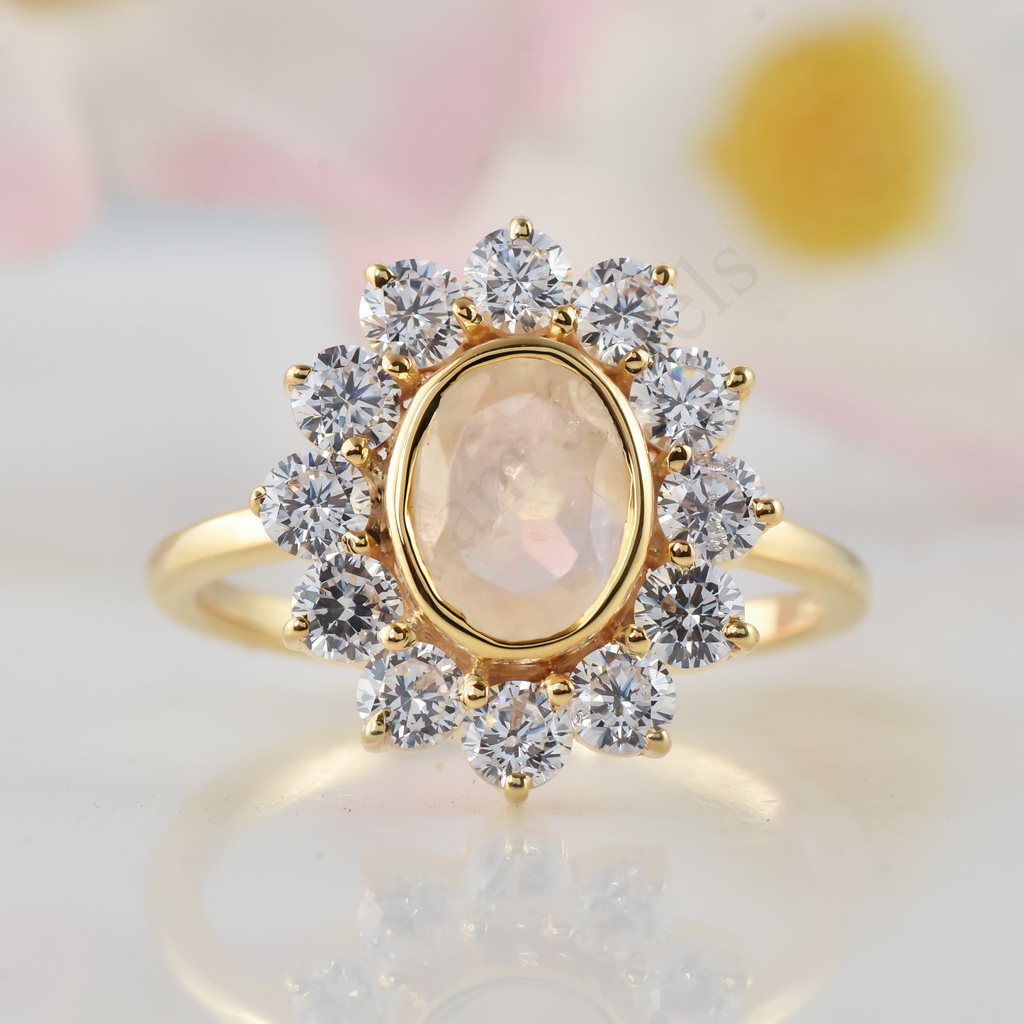 Silver Moonstone women Ring
