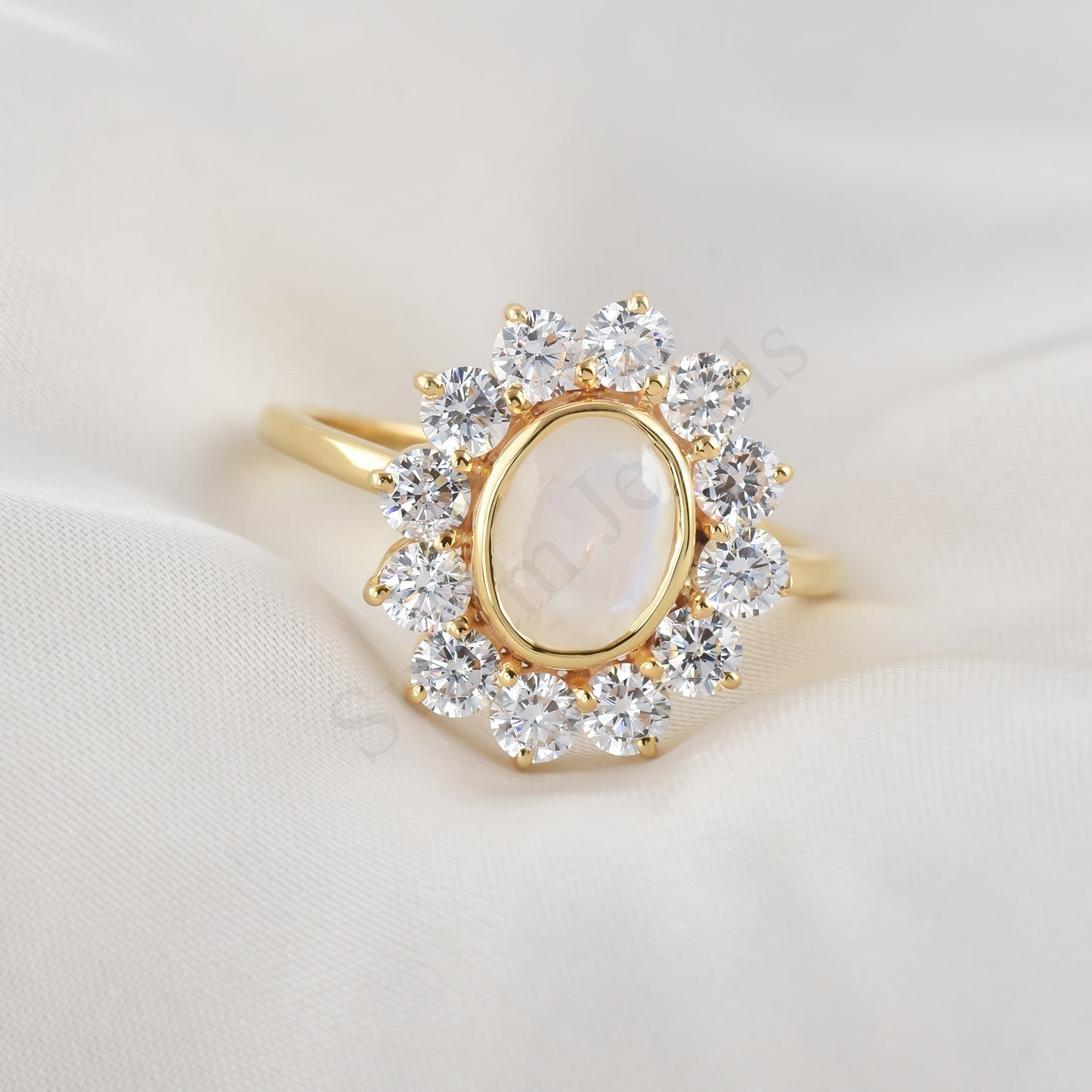 Silver Moonstone women Ring