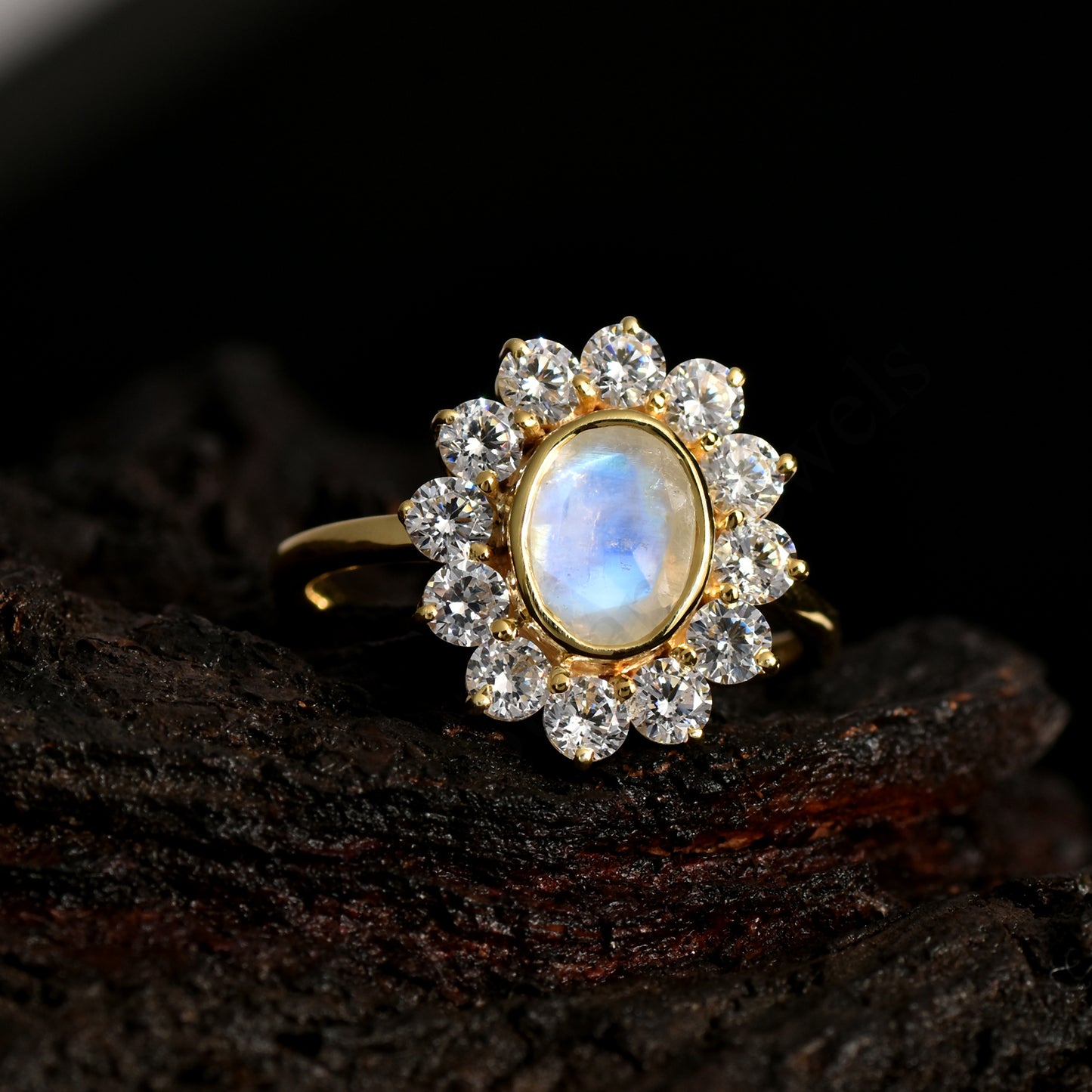 Silver Moonstone women Ring