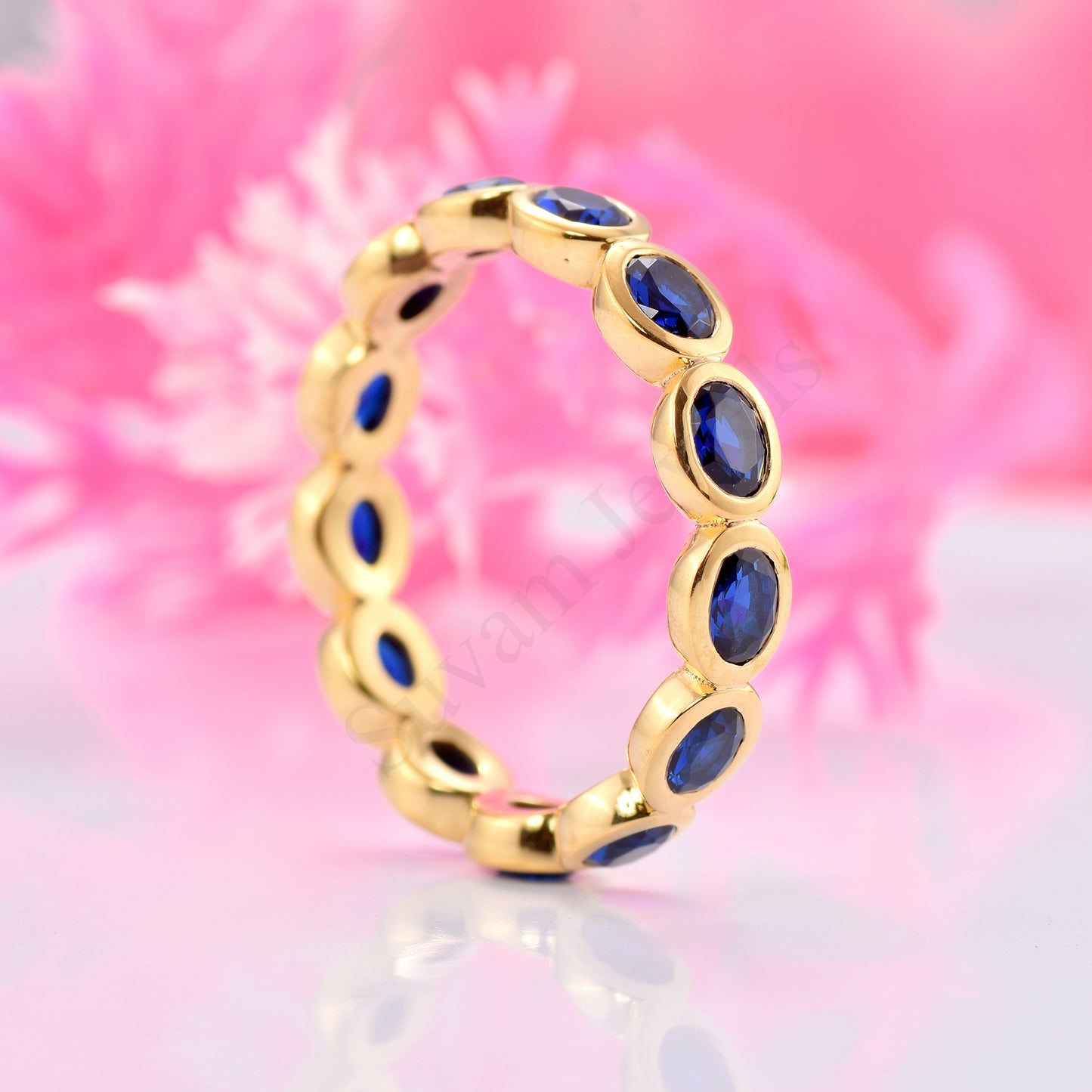 Blue Sapphire Band Full Eternity ring