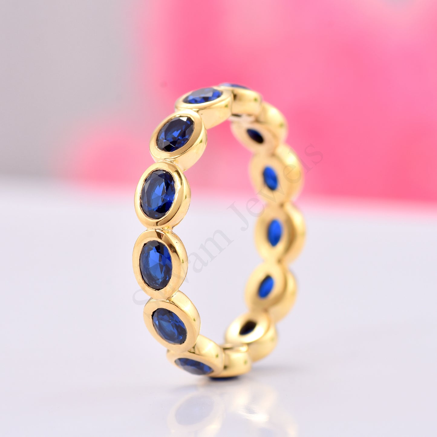 Blue Sapphire Band Full Eternity ring