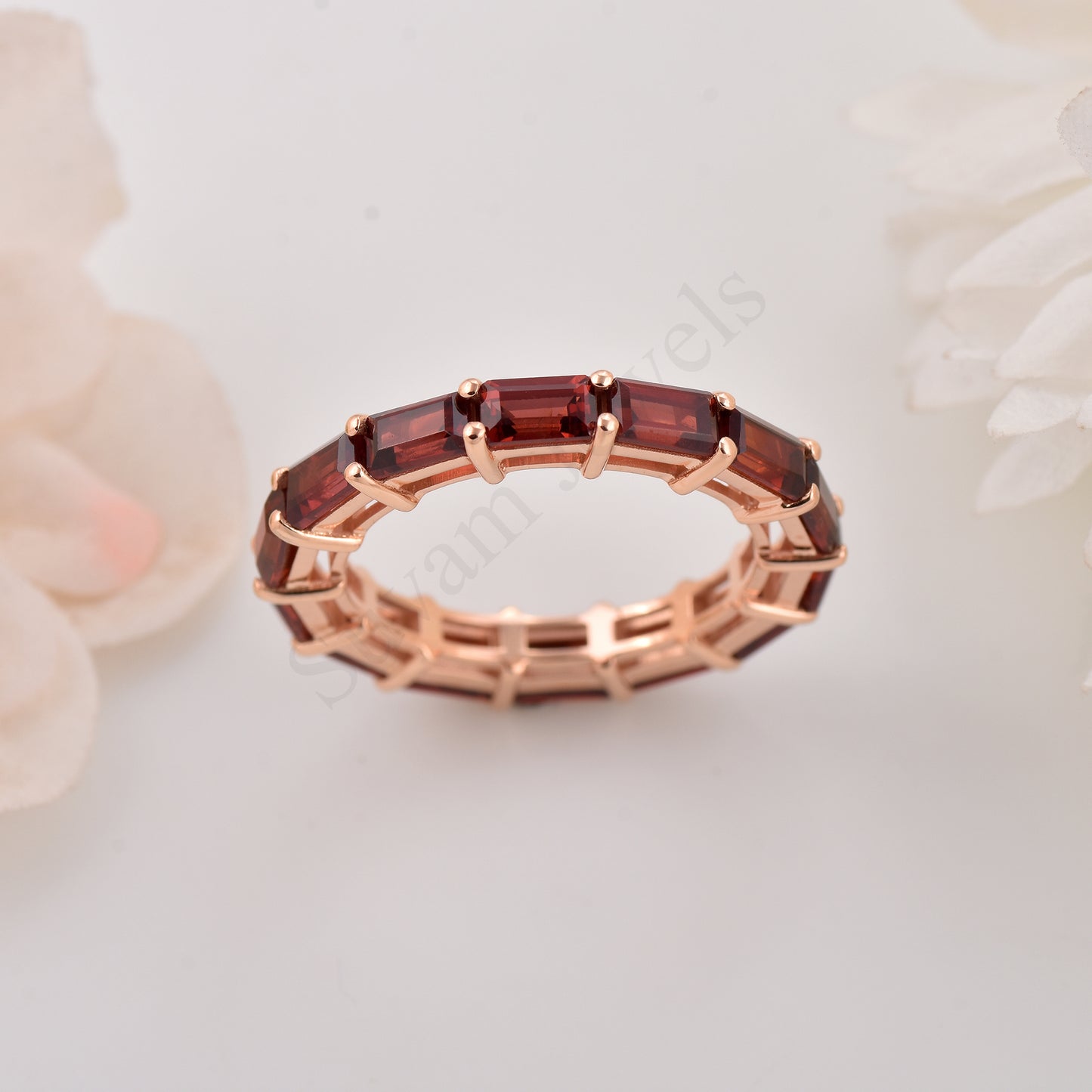 Garnet Baguette Eternity band