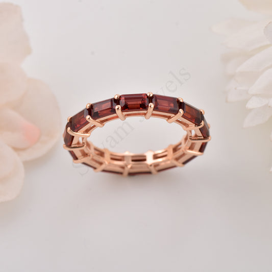 Garnet Baguette Eternity band