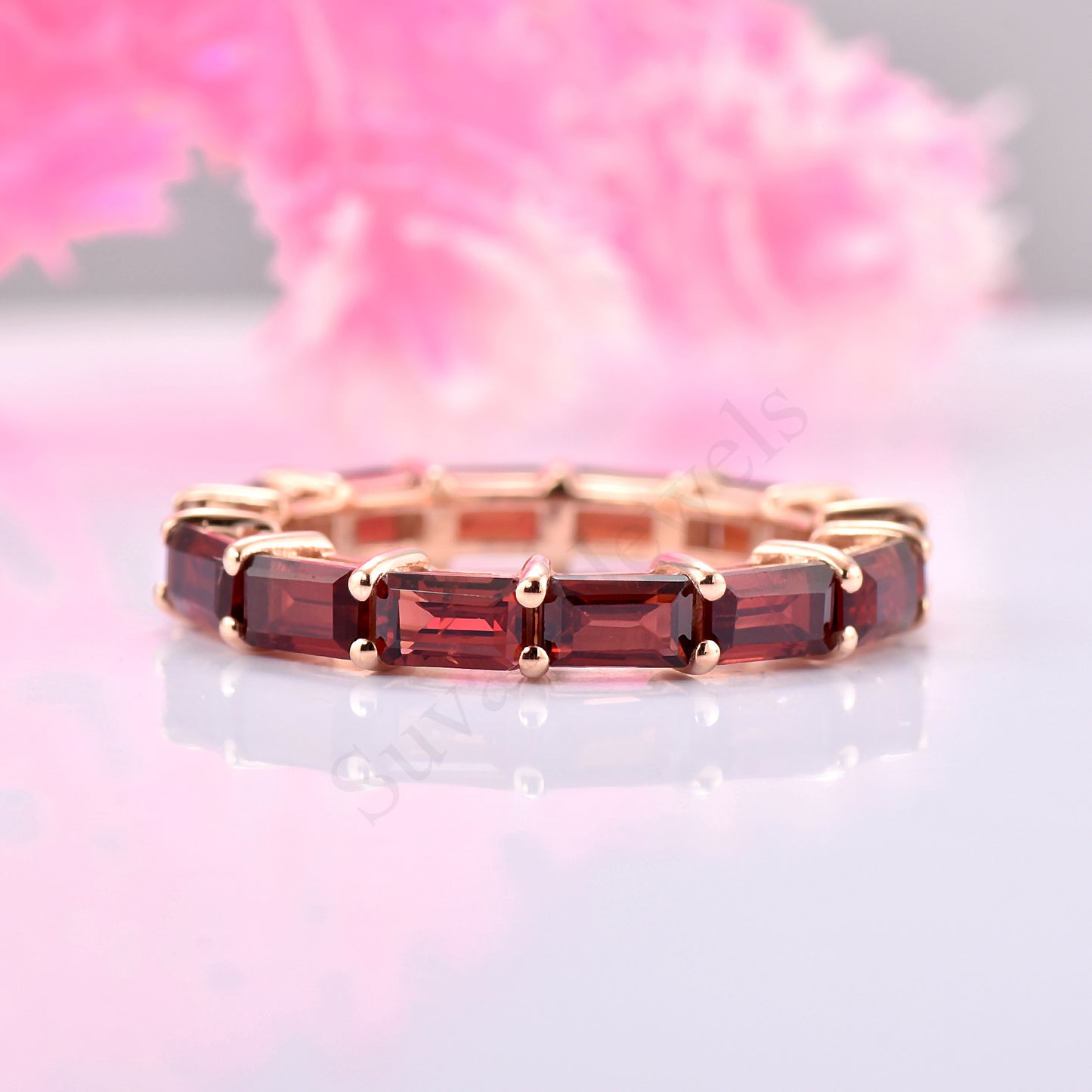 Garnet Baguette Eternity band