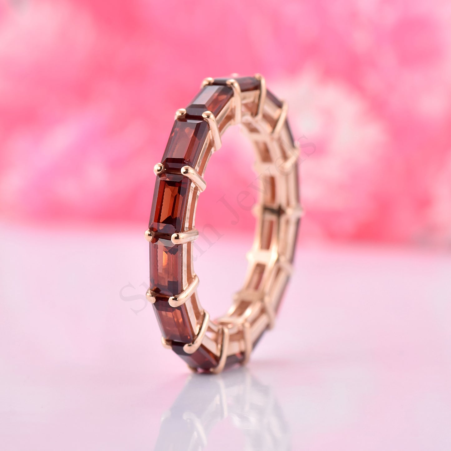 Garnet Baguette Eternity band