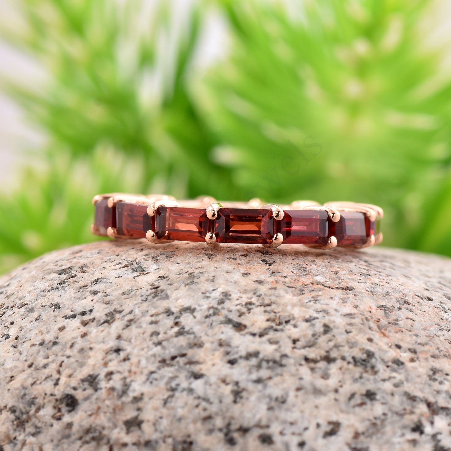 Garnet Baguette Eternity band