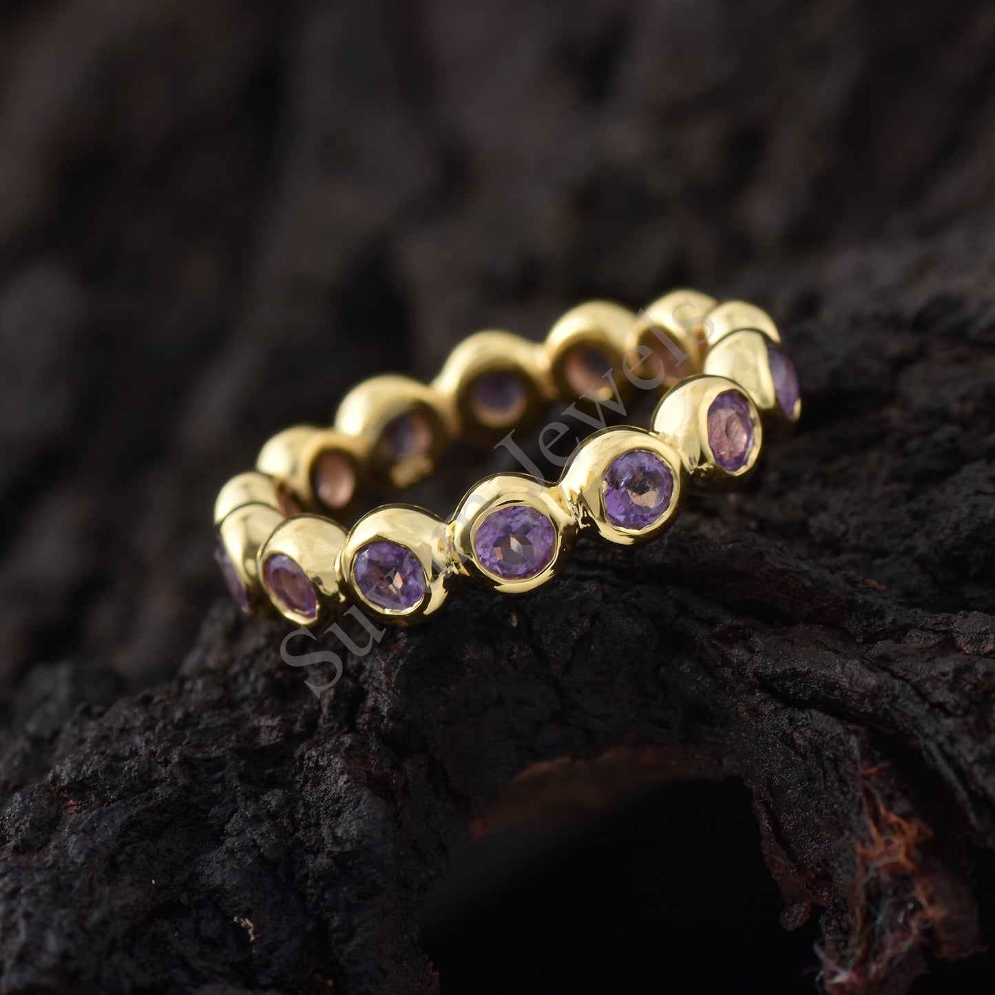 Amethyst stone Full Eternity Ring