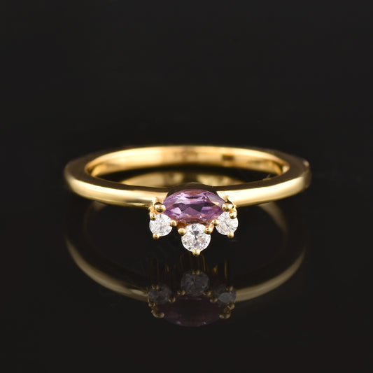 Amethyst Dainty Wedding Ring