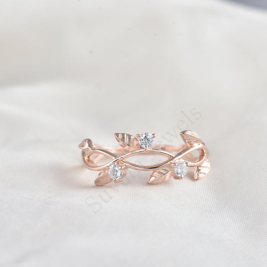 twig ring Sterling Silver Leaf Branch Ring