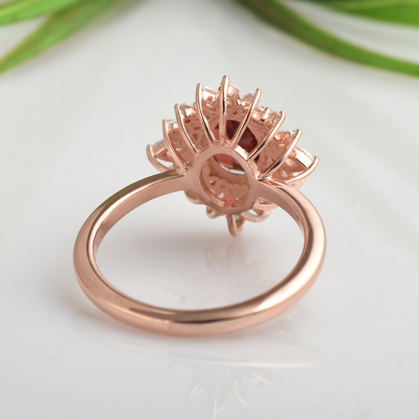 Oval Garnet Engagement Ring