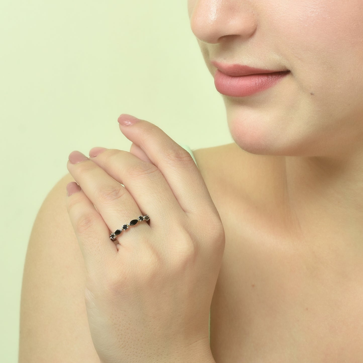 Full Eternity Black Onyx Wedding Band